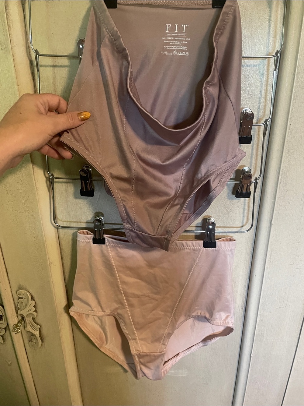 Never Worn-2 High-Waist Silk Shapewear Set in Dusty Rose